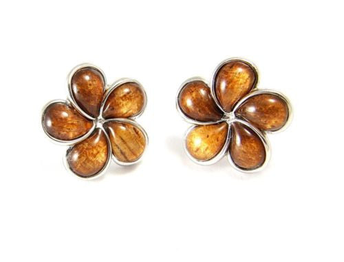 Koa wood 2025 stud earrings