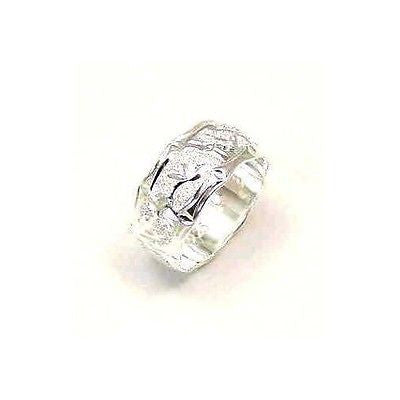 STERLING SILVER 925 HAWAIIAN BAMBOO DESIGN RING 10MM SIZE 4 -14