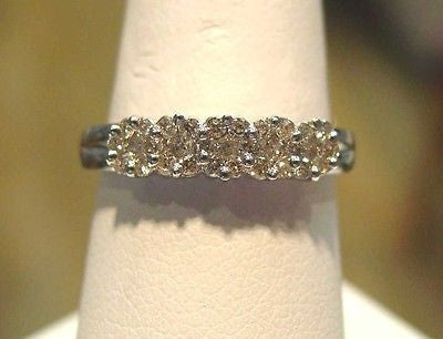 5 CLUSTER DIAMOND RING IN SOLID 14K WHITE GOLD (DR172)