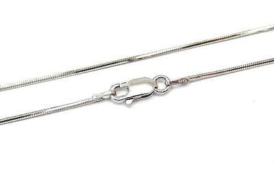 1MM ITALIAN STERLING SILVER 925 RHODIUM PLATED MIRROR SNAKE CHAIN NECKLACE  16