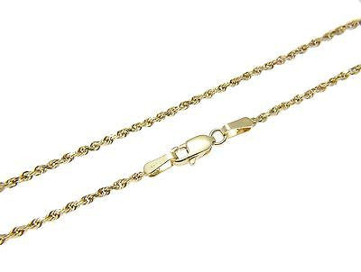 1.5MM SOLID 14K YELLOW GOLD DIAMOND CUT ROPE CHAIN ANKLET 9"