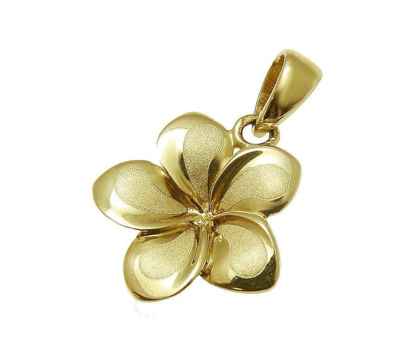 24K Pure Gold Pendant:Plumeria flower design