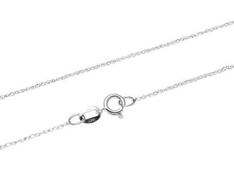 14K SOLID WHITE GOLD 0.7MM ROPE CHAIN NECKLACE 16" 18" 20"