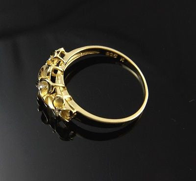 14kt Tri-Color Gold Triple Hawaiian Plumeria Flowers Ring (L) (R0027T