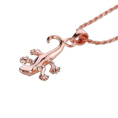ROSE GOLD PLATED STERLING SILVER 925 HIGH POLISH SHINY HAWAIIAN GECKO PENDANT