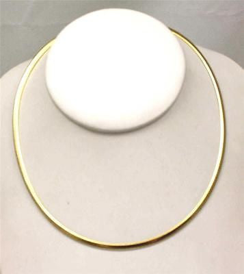 4MM YELLOW GOLD SILVER 925 ITALIAN REVERSIBLE OMEGA NECKLACE CHAIN 16" 18" 20"