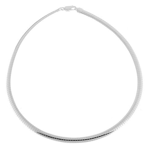 6MM ITALIAN SOLID 925 STERLING SILVER OMEGA NECKLACE CHAIN 18" 20"
