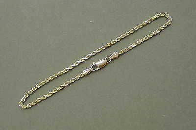 2.5MM SOLID 14K YELLOW GOLD DIAMOND CUT ROPE CHAIN ANKLET BRACELET 9"