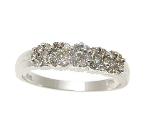5 CLUSTER DIAMOND RING IN SOLID 14K WHITE GOLD (DR172)