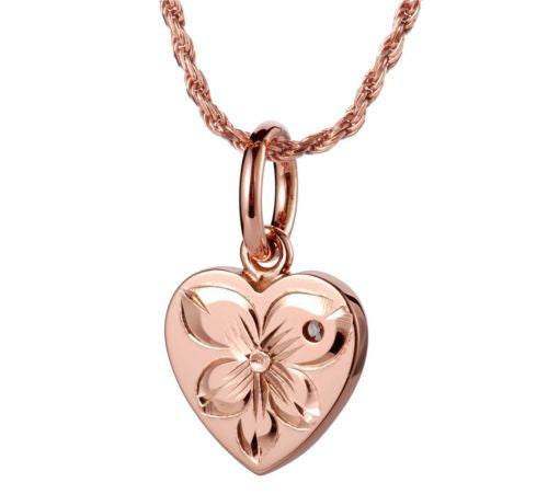 The Hand Engraved Heart Pendant Necklace