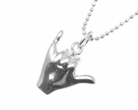 STERLING SILVER 925 RHODIUM HAWAIIAN "SHAKA" HANG LOOSE CHARM PENDANT 12MM-19MM