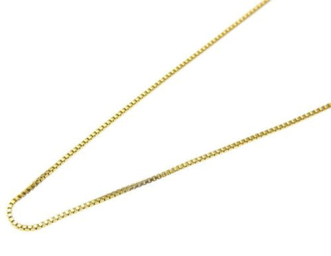 1MM ITALIAN YELLOW GOLD ON SILVER 925 BOX CHAIN NECKLACE 16",18",20",22",24"