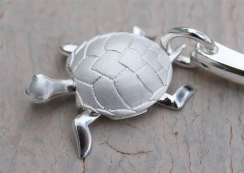 STERLING SILVER 925 MOVEABLE 3D HAWAIIAN SEA TURTLE BANGLE BRACELET 7"