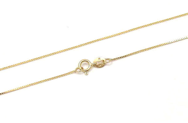 SOLID 14K YELLOW GOLD ITALIAN 0.6MM BOX CHAIN NECKLACE 16