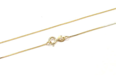 SOLID 14K YELLOW GOLD ITALIAN 0.6MM BOX CHAIN NECKLACE 16" 18" 20" 22" 24"