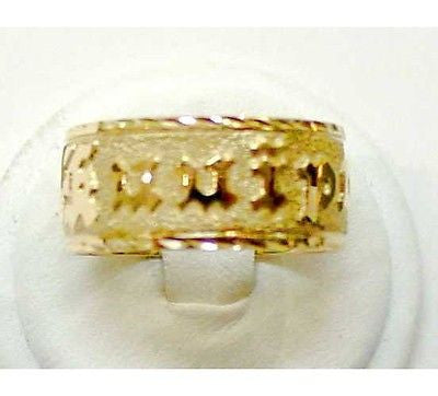 14K GOLD PERSONALIZED 8MM HAWAIIAN RING RAISED LETTER