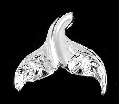 18MM STERLING SILVER 925 HAWAIIAN SCROLL WHALE TAIL SLIDER PENDANT