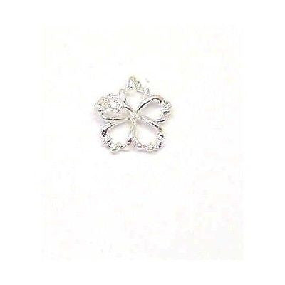 SILVER 925 HAWAIIAN OPEN FLOATING HIBISCUS FLOWER PENDANT 12MM