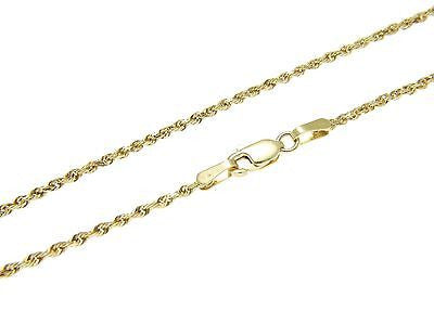 1.5MM SOLID 14K YELLOW GOLD DIAMOND CUT ROPE CHAIN ANKLET 9