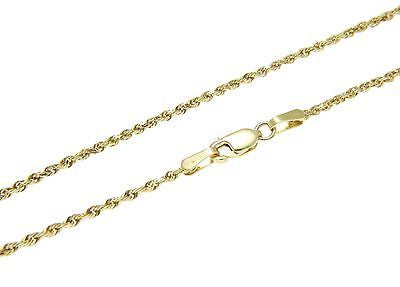 1.5MM SOLID 14K YELLOW GOLD DIAMOND CUT ROPE CHAIN ANKLET 9"