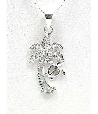 925 STERLING SILVER HAWAIIAN PALM TREE HONU TURTLE PENDANT