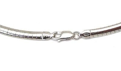 4MM ITALIAN STERLING SILVER 925 RHODIUM PLATED OMEGA CHAIN NECKLACE 16" 18" 20"