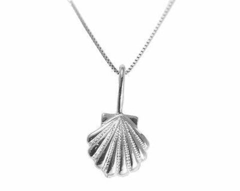 SOLID 14K WHITE GOLD 9.75MM HAWAIIAN SEA SUNRISE SHELL PENDENT CHARM