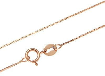 SOLID 14K ITALIAN PINK ROSE GOLD BOX CHAIN NECKLACE 24"