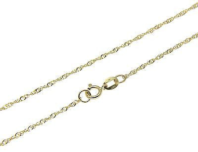 1.5MM SOLID 14K YELLOW GOLD SINGAPORE CHAIN NECKLACE 16" 18" 20" 22" 24"