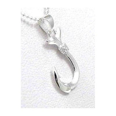 925 STERLING SILVER SMALL 2 SIDED HAWAIIAN FISH HOOK PENDANT