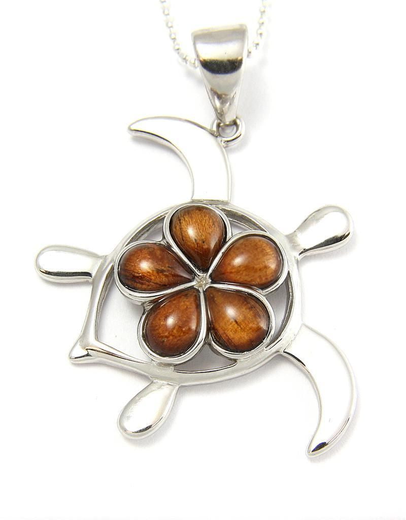 Sterling Silver And Koa Wood Honu ( Turtle ) - Handmade In Hawaii - Foto 7