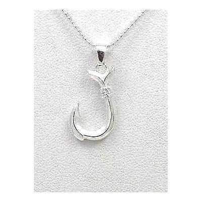 925 STERLING SILVER SMALL 2 SIDED HAWAIIAN FISH HOOK PENDANT