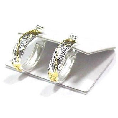 20MM SILVER 925 PLUMERIA SCROLL OVAL HOOP EARRINGS YG