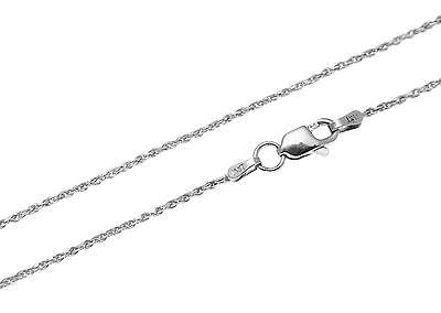 1MM SOLID 14K WHITE GOLD DIAMOND CUT ROPE CHAIN NECKLACE LOBSTER CLASP 16" - 24"