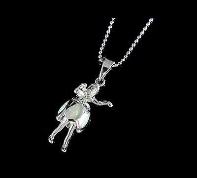 INLAY OPAL HAWAIIAN DANCING HULA GIRL MOVABLE SKIRT AND LEGS SILVER 925 PENDANT