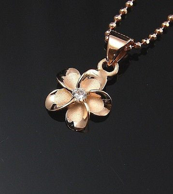 PINK ROSE SILVER 925 HAWAIIAN PLUMERIA FLOWER SHINY DOLPHIN PENDANT PINK ROSE SILVER 925 HAWAIIAN PLUMERIA FLOWER SHINY DOLPHIN PENDANT