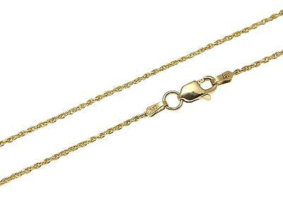 1MM SOLID 14K YELLOW GOLD DIAMOND CUT ROPE CHAIN NECKLACE LOBSTER CLASP 16" -24"