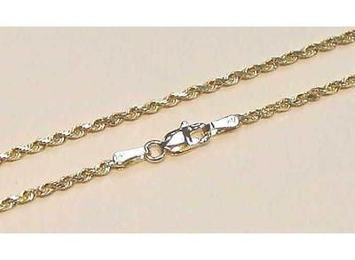 1.85MM SOLID 14K YELLOW GOLD DIAMOND CUT ROPE CHAIN ANKLET 10"