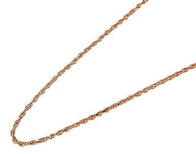 1MM 14K PINK ROSE GOLD DIAMOND CUT ROPE CHAIN NECKLACE LOBSTER CLASP 16" -24"