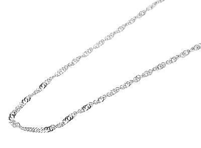 14K SOLID WHITE GOLD SINGAPORE CHAIN ANKLET 10" ONLY $42.99