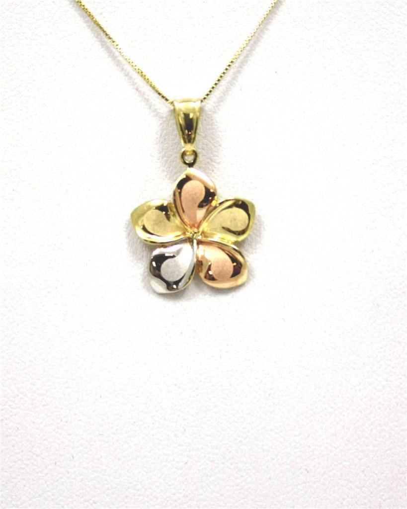 Tri Color 4 Leaf Clover Necklace