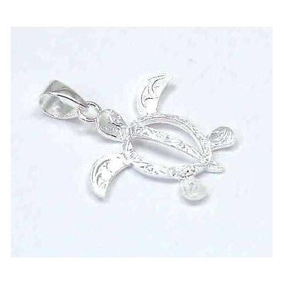 SILVER 925 HAWAIIAN DESIGN HONU TURTLE PENDANT MEDIUM