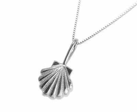 SOLID 14K WHITE GOLD 9.75MM HAWAIIAN SEA SUNRISE SHELL PENDENT CHARM