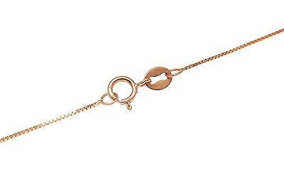 SOLID 14K ITALIAN PINK ROSE GOLD BOX CHAIN NECKLACE 24"
