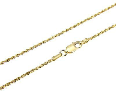 925 Sterling Silver Gold Plated Italy Cuban Chain Necklace 17