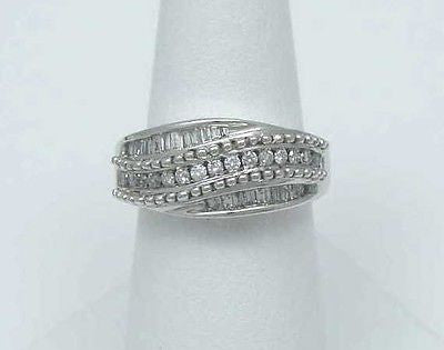 0.55CT TW DIAMOND RING IN HEAVY SOLID 14K WHITE GOLD