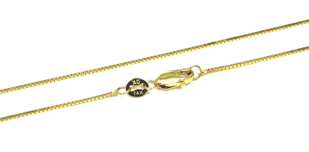 Arthur\'s YELLOW GOLD LOBSTER 14K SHINY CHAIN NECKLACE CLASP 0.65MM – BOX ITALIAN Jewelry