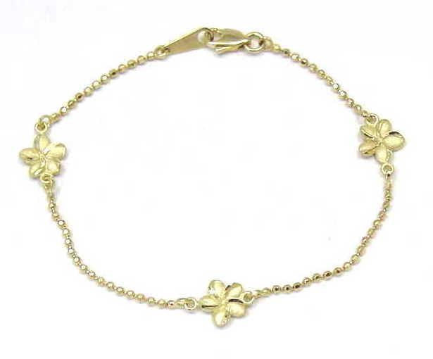 14K Gold Four Leaf Clover Charm Bracelet 14K Gold / 6.5 Inches