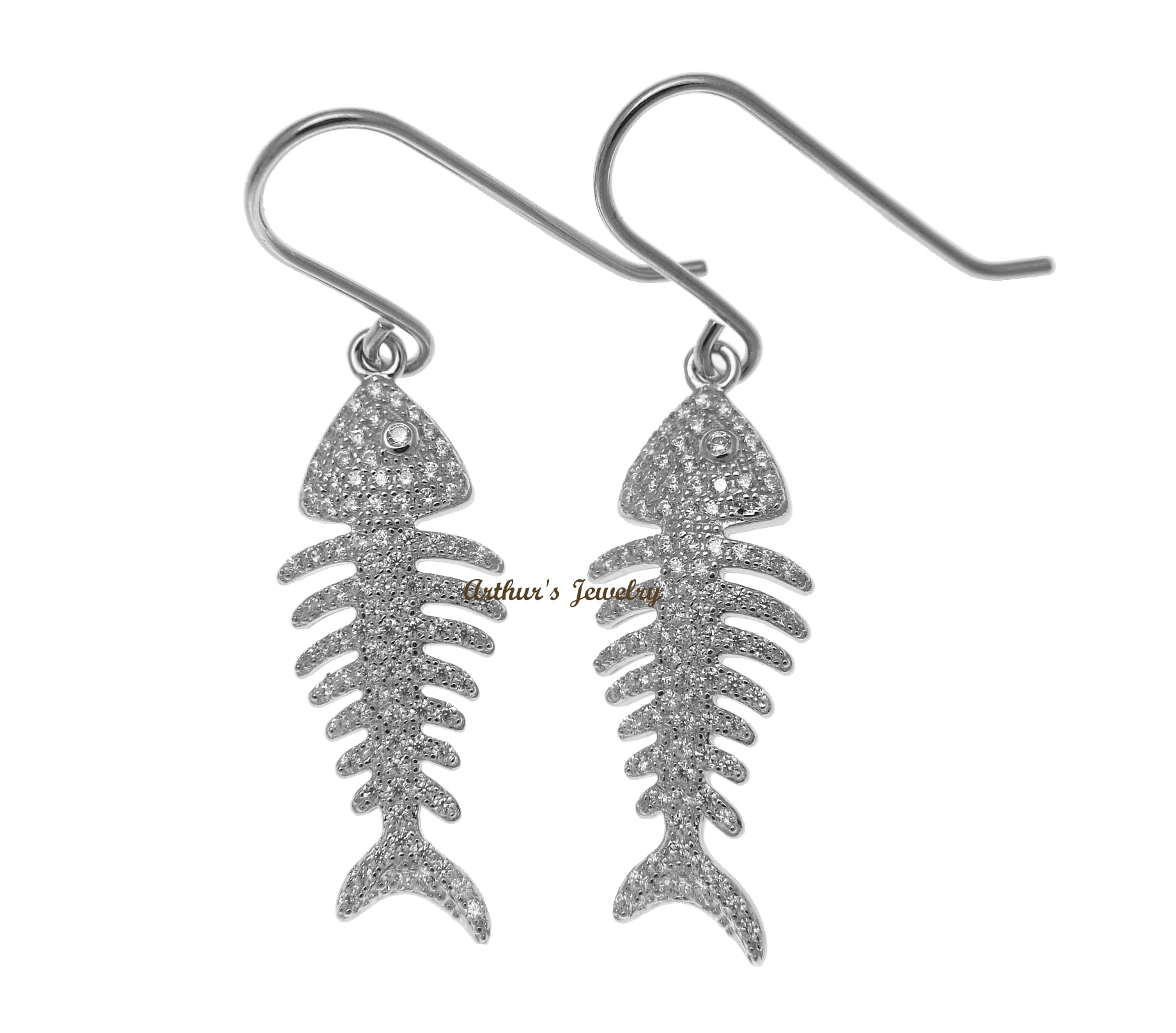 Fish Hook Earrings Silver Plated