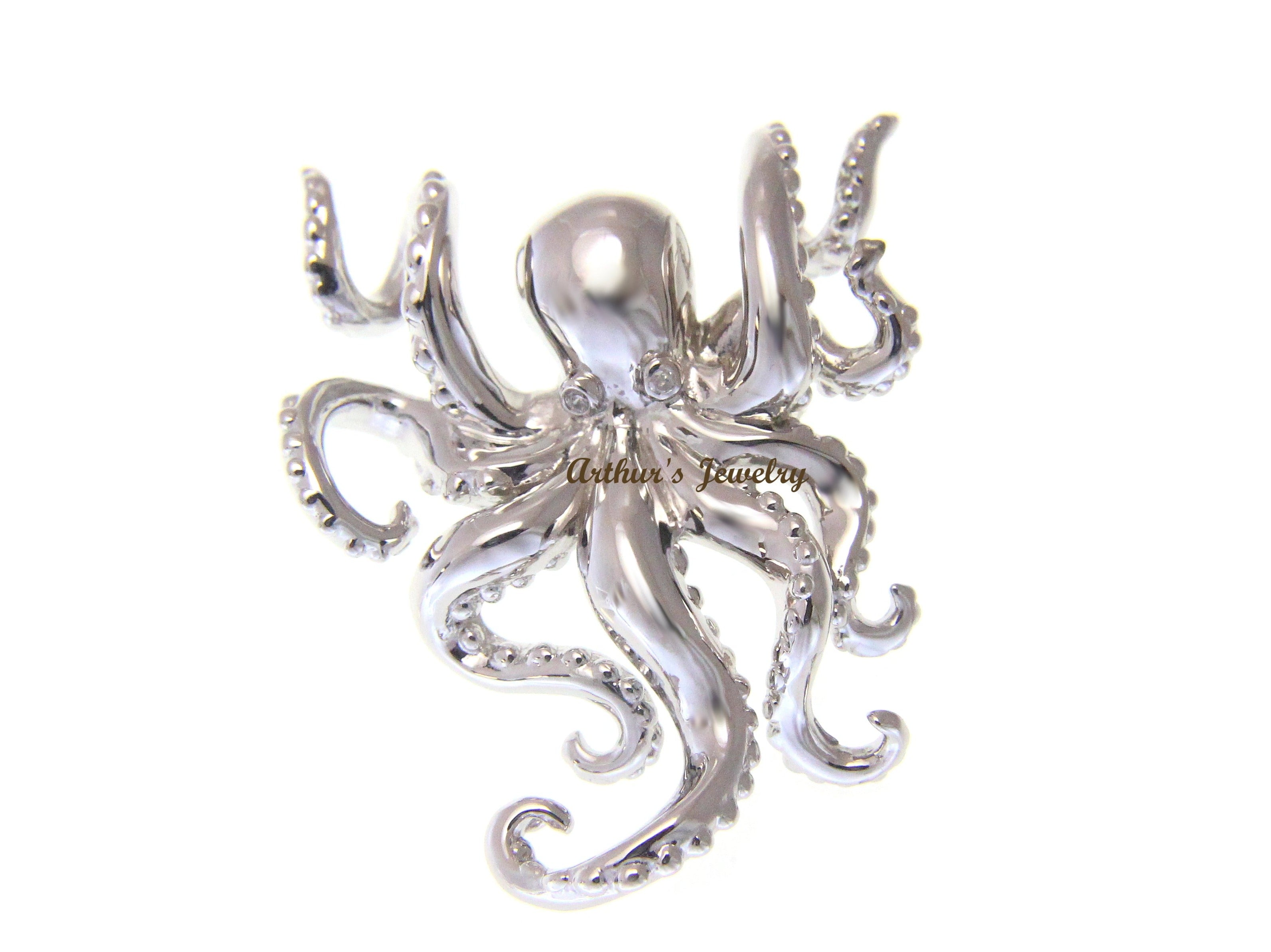 925 Sterling Silver Octopus Pendant With Abalone Shell, Pendant Comes 925 Sterling Silver Octopus Pendant With Abalone Shell, Pendant Comes